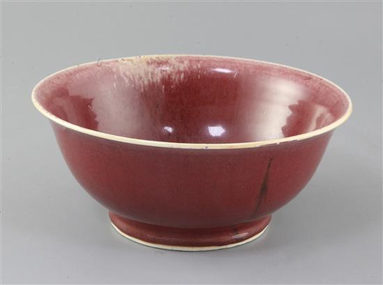 A Chinese Langyao bowl, 18th century, d. 25.5cm, minor firing faults